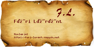Füri Lóránt névjegykártya