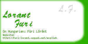 lorant furi business card