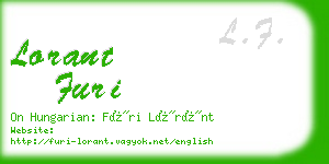 lorant furi business card